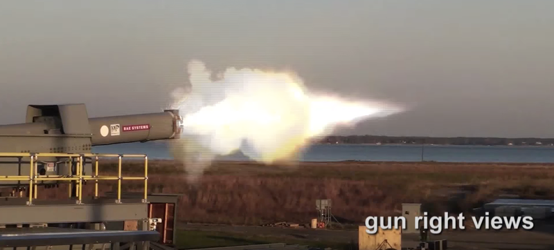 Illustration for article titled The Navy's Giant Electromagnetic Railgun Looks Terrifyingly Powerful